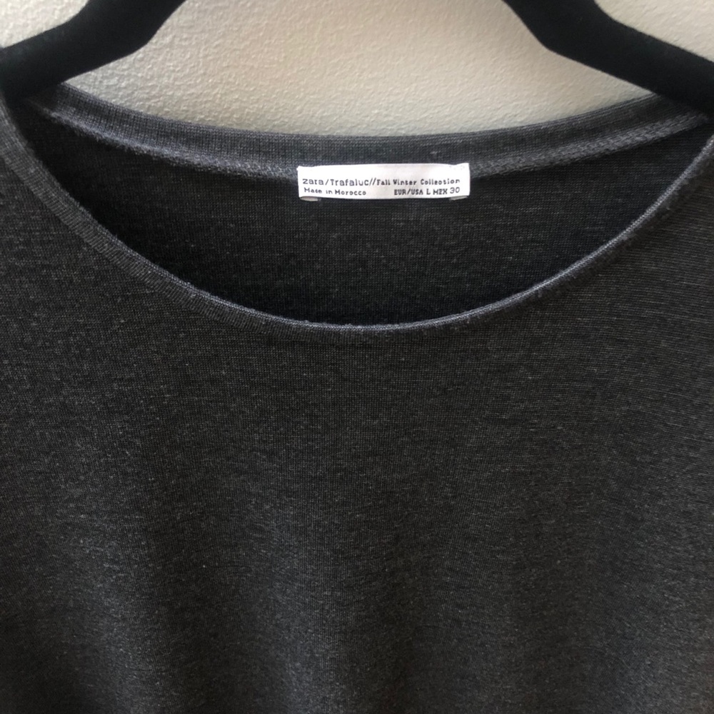 Zara- T-shirt Dress- Gray- Large